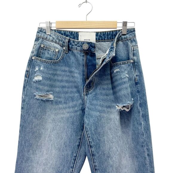 NWT One Teaspoon 1982s High Waist Barrel Jeans in Blue Love Medium Wash Size 26 - Picture 7 of 15